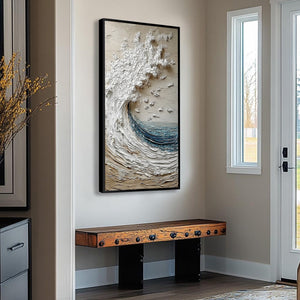 Crescendo | Textured Coastal Wave Impasto Original Oil Painting