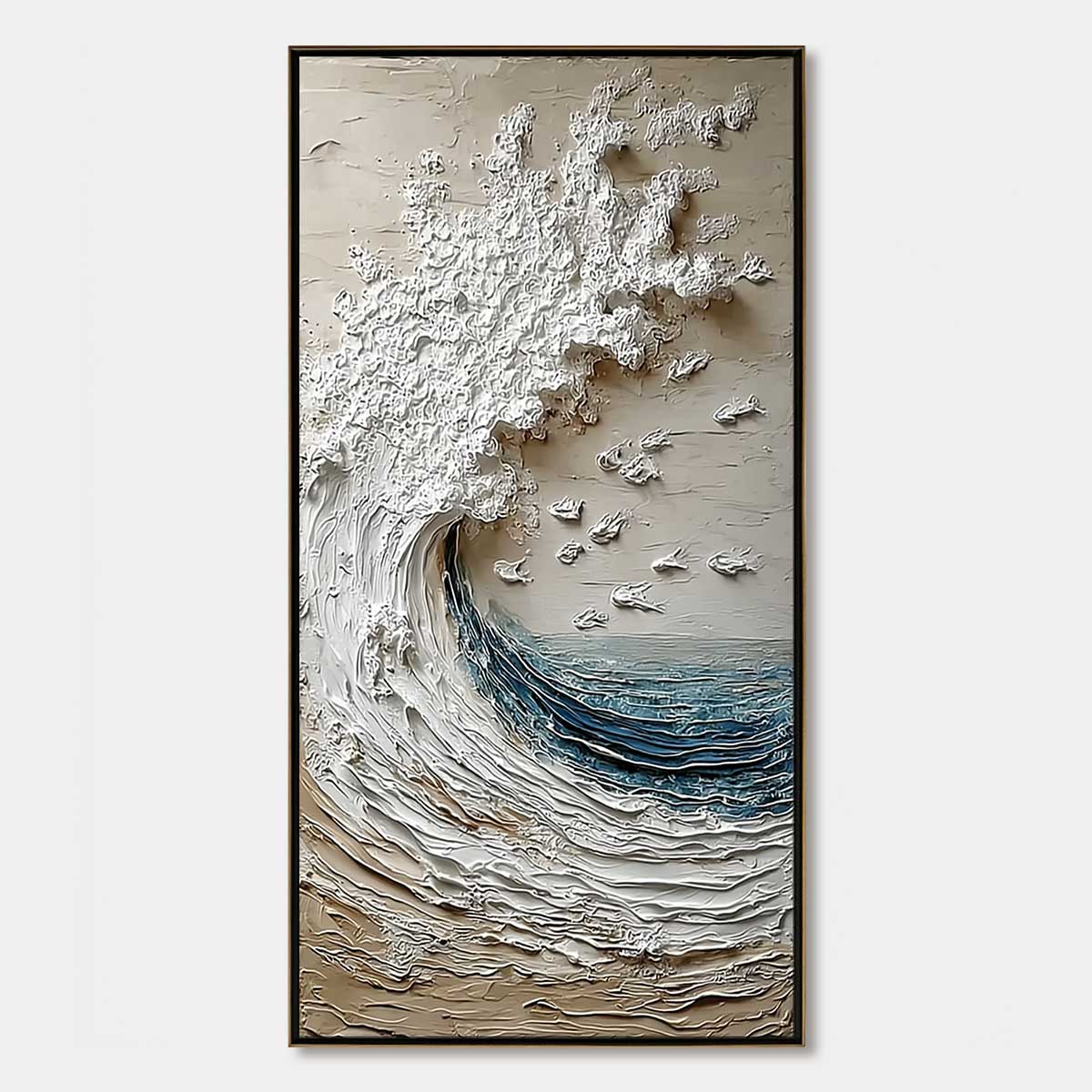 Crescendo | Textured Coastal Wave Impasto Original Oil Painting