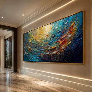 DEEP TIDE: Deep Blue Abstract Ocean Painting