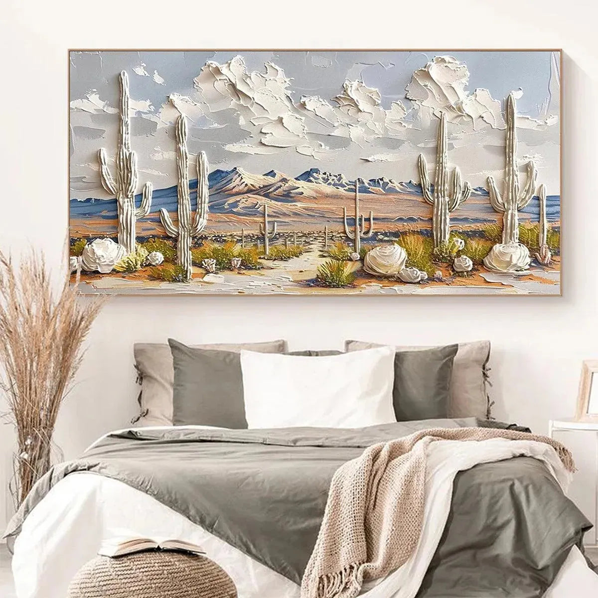 DESERT_DREAM_Textured_Desert_Landscape_Painting_Impasto_Wall_Art_Horizontal_Canvas_Cactus_Decor