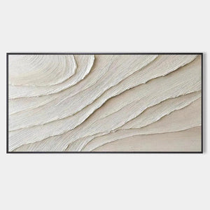 DESERT FLOW beige abstract minimalist textured painting for living room by Isabella Rossi.