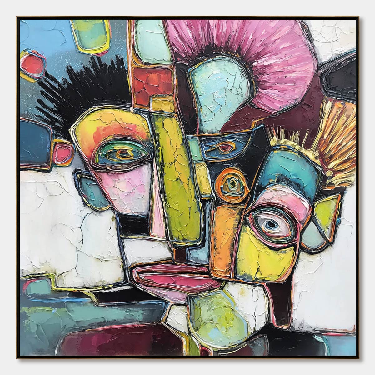 DIALOGUE IN COLOR: Colorful Abstract Impasto Portrait Painting