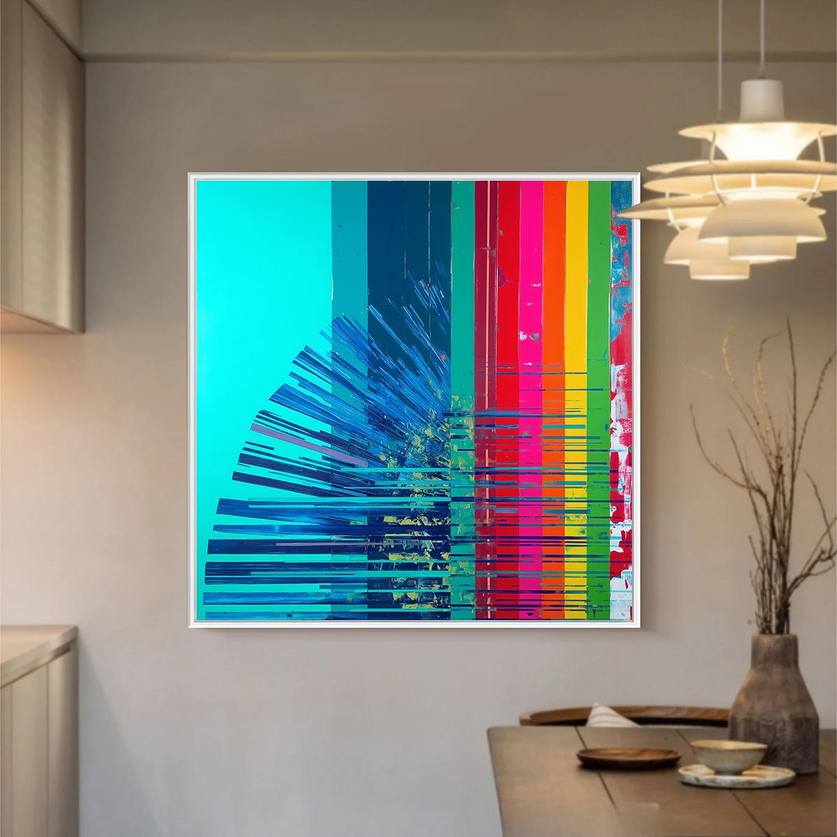DIGITAL DAWN: Vibrant Abstract Modern Oil Painting