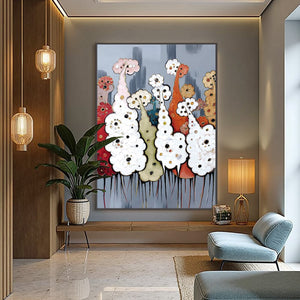 DREAMWOOD GROVE: Whimsical Abstract Forest Textured Impasto Painting