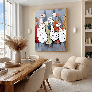 DREAMWOOD GROVE: Whimsical Abstract Forest Textured Impasto Painting