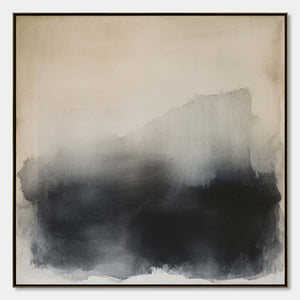 DUSK SHADOWS Abstract Minimalist Neutral Tone Oil Painting