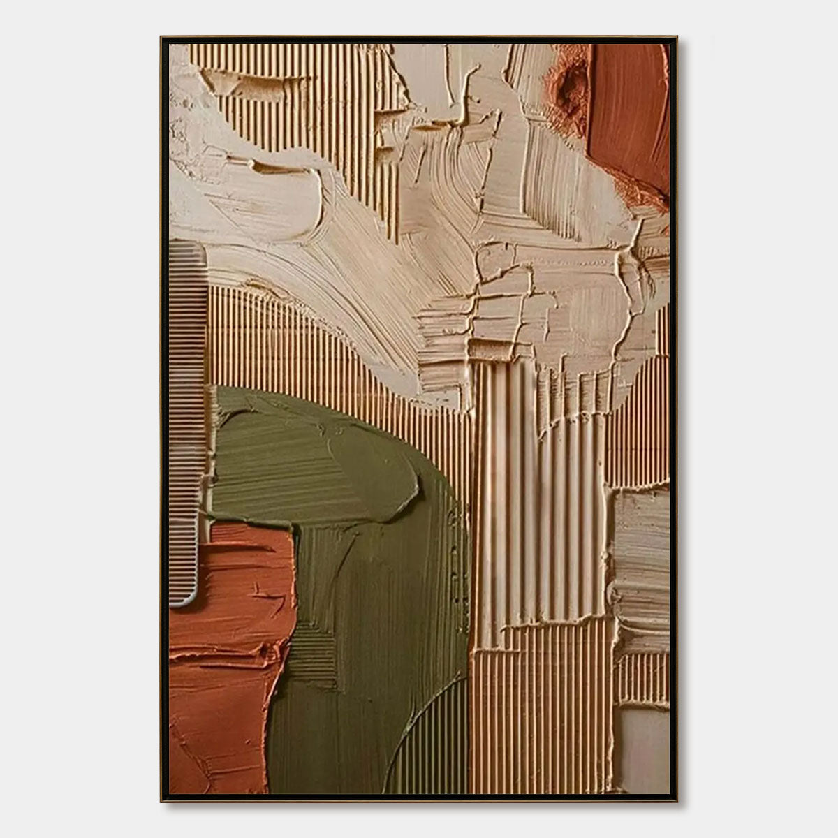 Earthbound Harmony textured abstract impasto oil painting wall art