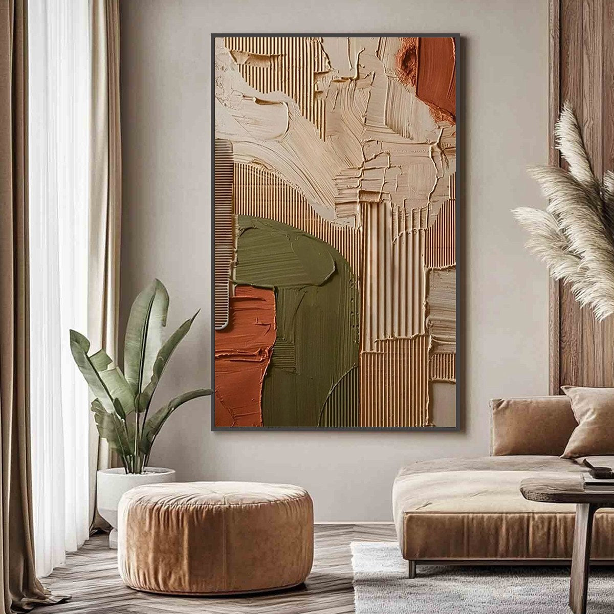 Earthbound Harmony textured abstract impasto oil painting wall art