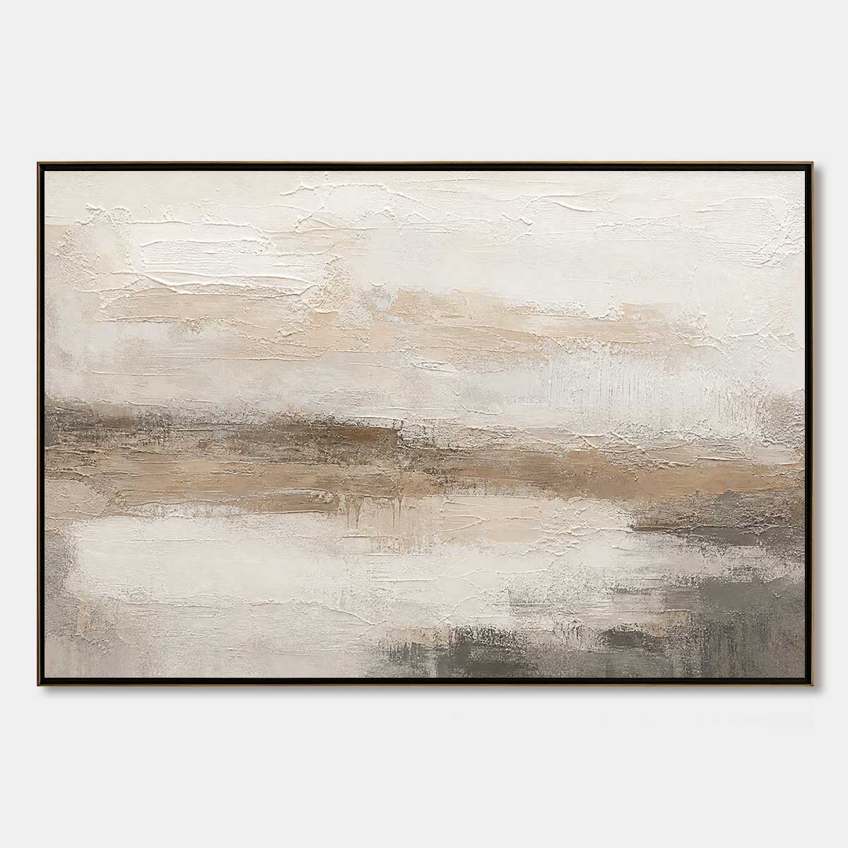 EARTHEN CALM: Textured Wabi Sabi Abstract Landscape Painting