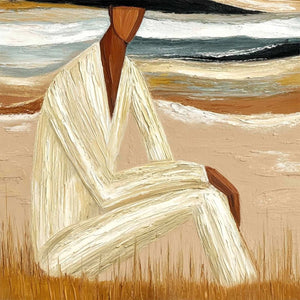 EARTHEN REPOSE: Textured Abstract Figurative Painting for Modern Decor