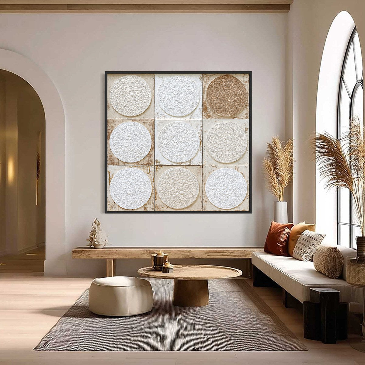 EARTHEN RHYTHM: Textured Wabi Sabi Abstract Painting for Minimalist Decor
