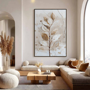 EARTHEN SPRIG: Textured Wabi Sabi Botanical Wall Art