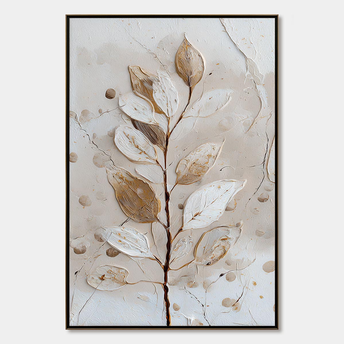 EARTHEN SPRIG: Textured Wabi Sabi Botanical Wall Art