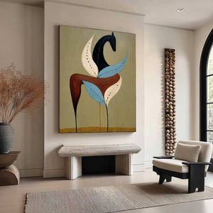 EARTHEN STEED: Textured Wabi Sabi Abstract Horse Painting