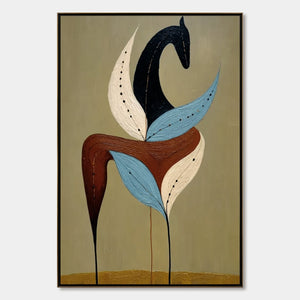 EARTHEN STEED: Textured Wabi Sabi Abstract Horse Painting