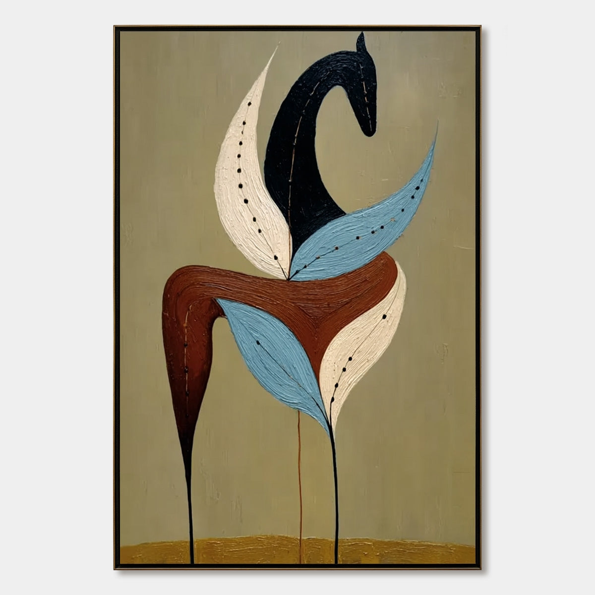 EARTHEN STEED: Textured Wabi Sabi Abstract Horse Painting