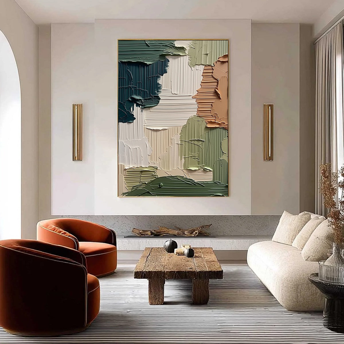 EARTHEN STRATA: Textured Wabi Sabi Abstract Impasto Wall Art