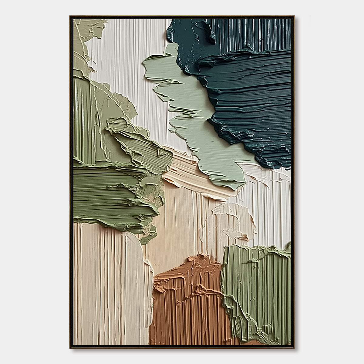 EARTHEN STRATA: Vertical Wabi Sabi Textured Abstract Painting