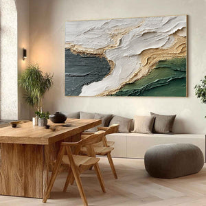 EARTHEN TIDE: Large Textured Wabi Sabi Abstract Landscape Painting