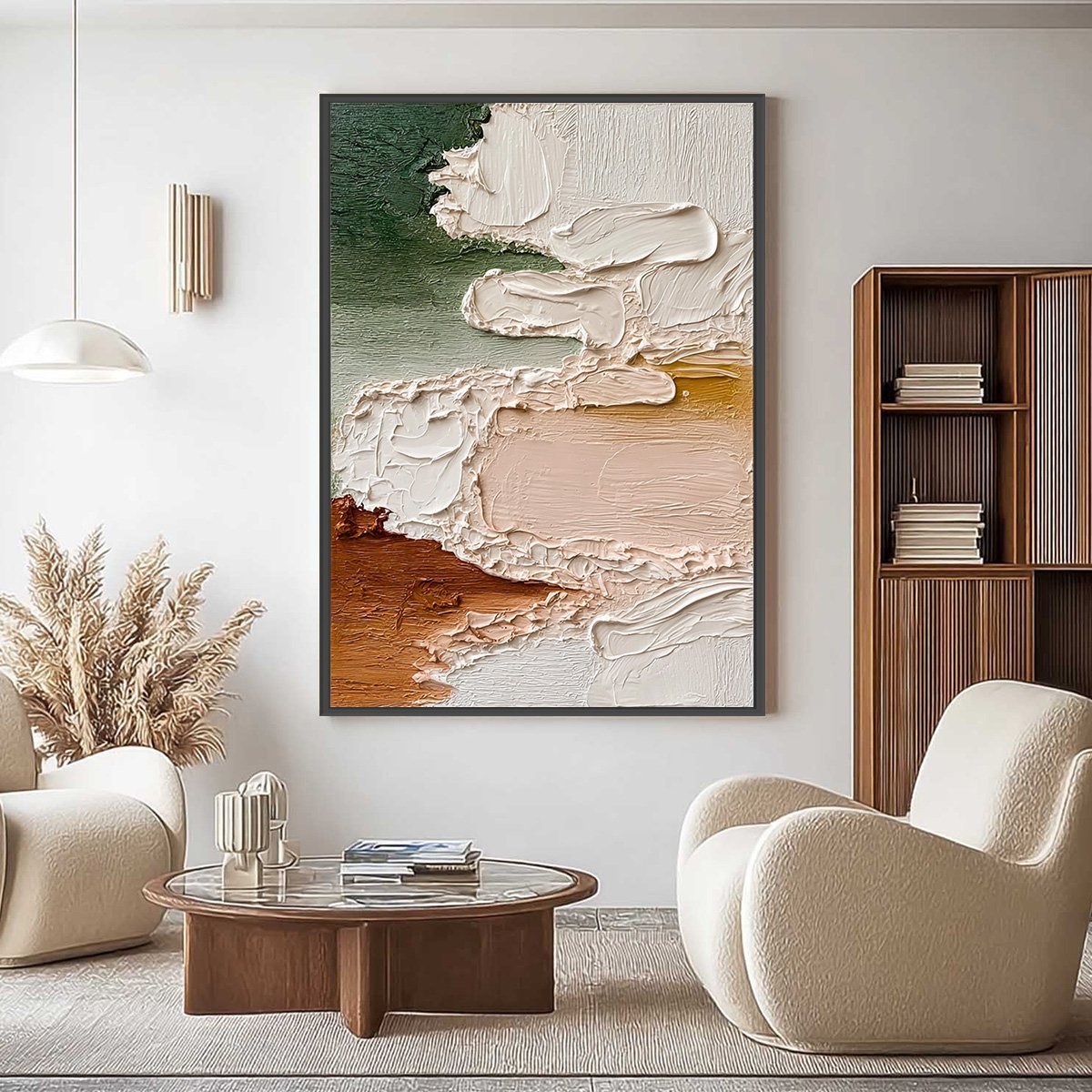 EARTHEN VEIL: Textured Abstract Earth Tone Impasto Wall Art