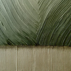 EARTHEN WEAVE: Textured Green and Beige Wabi Sabi Abstract Painting