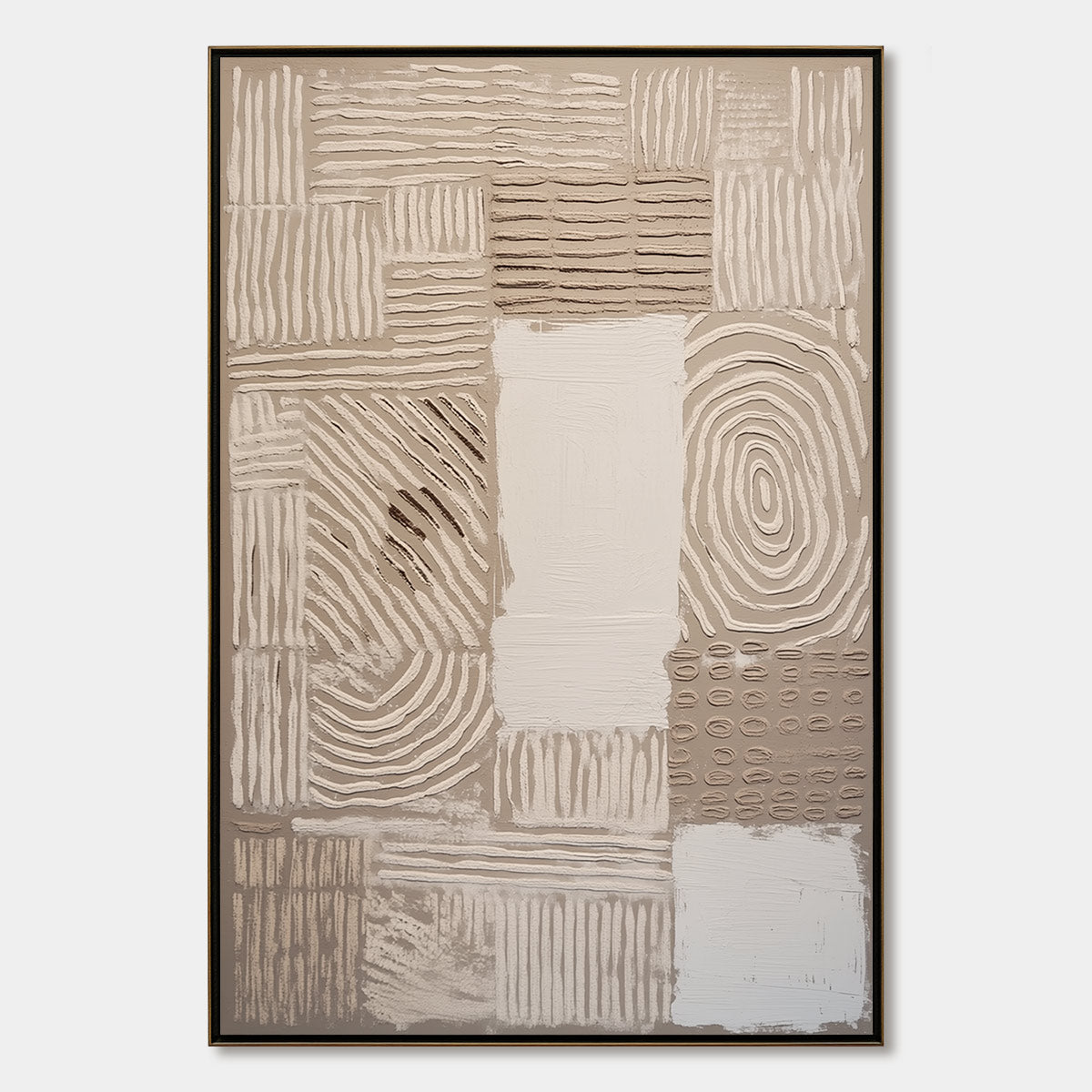 EARTHEN WEAVE: Textured Wabi Sabi Abstract Painting in Neutral Tones
