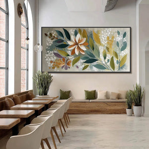 EARTHLY BLOOM: Textured Abstract Floral Impasto Painting