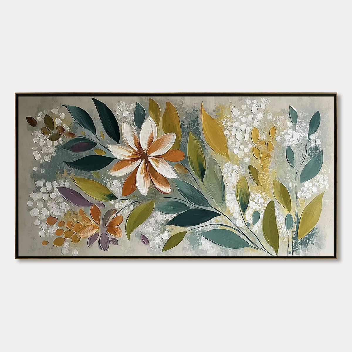 EARTHLY BLOOM: Textured Abstract Floral Impasto Painting