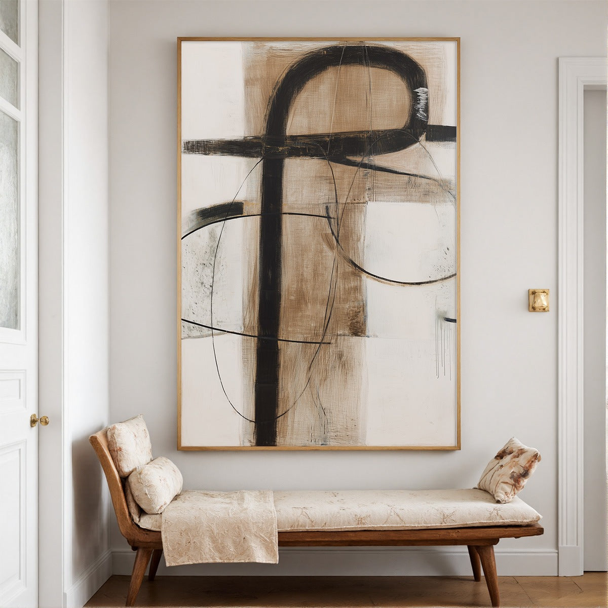 EARTHY ABSTRACT: Minimalist Abstract Oil Painting in Browns