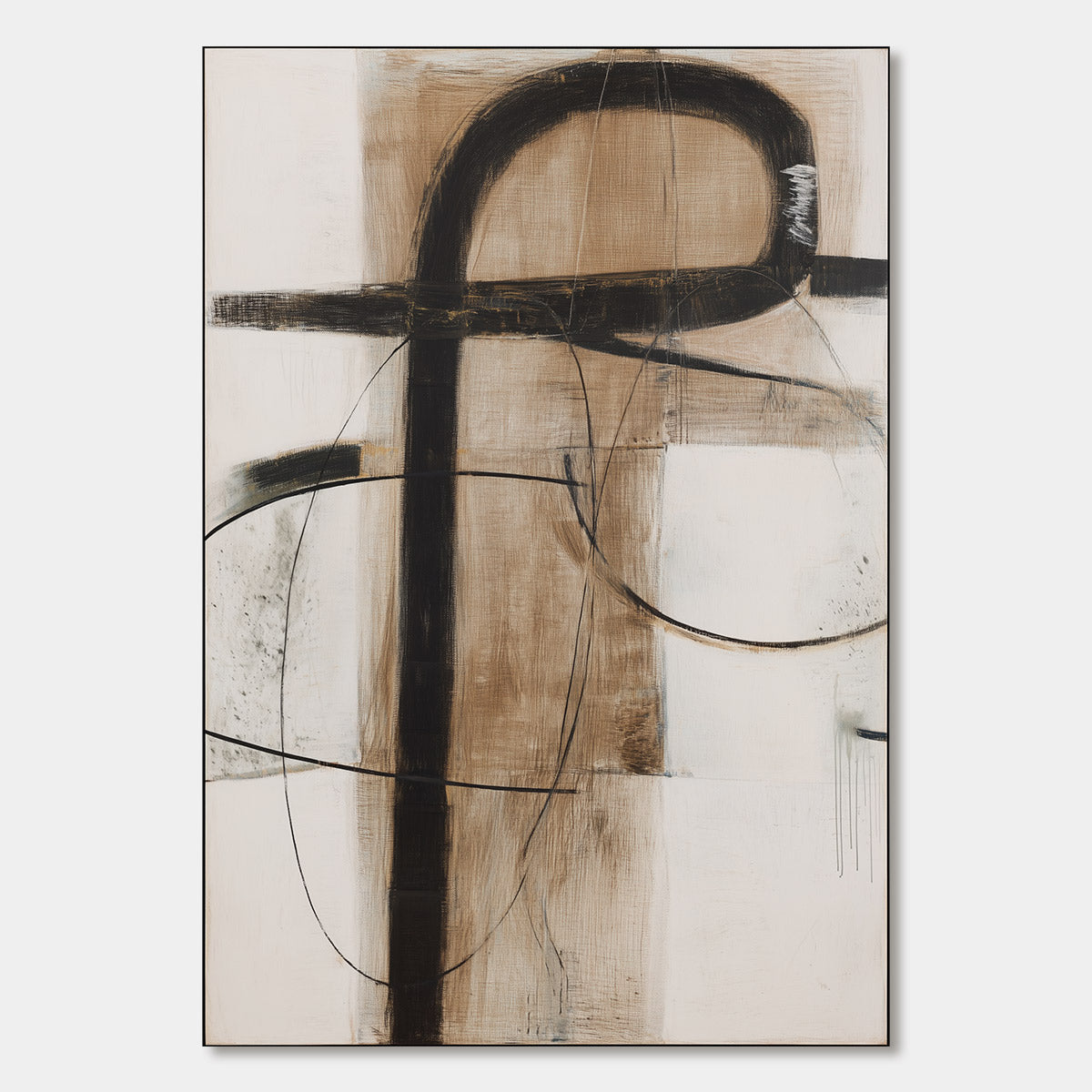 EARTHY ABSTRACT Minimalist Abstract Oil Painting in Browns