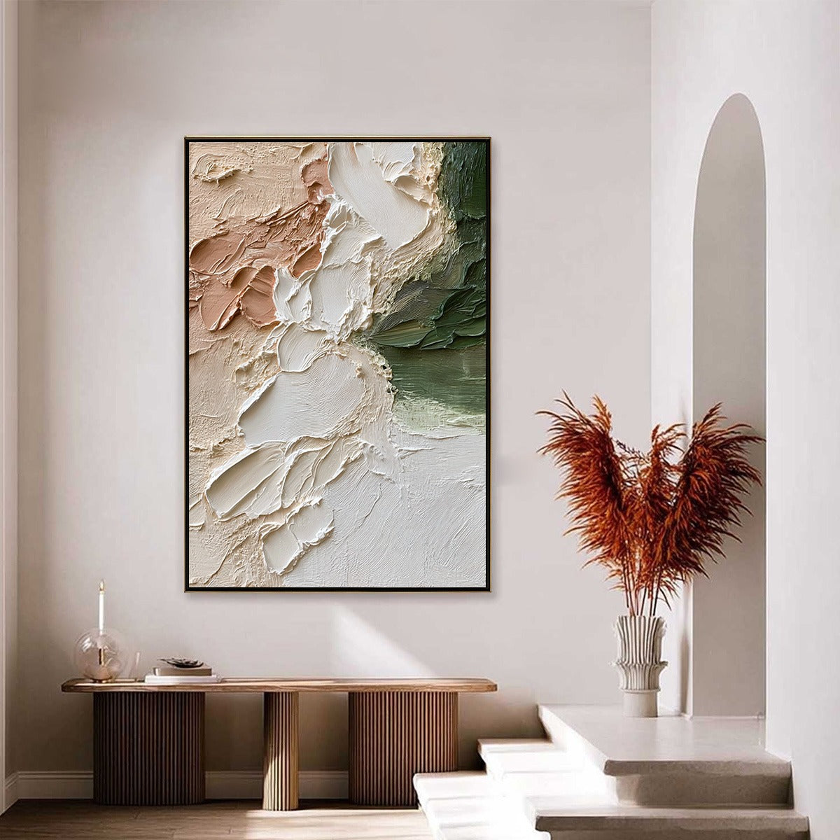 EARTH'S EMBRACE: Textured Wabi Sabi Abstract Painting in Earth Tones
