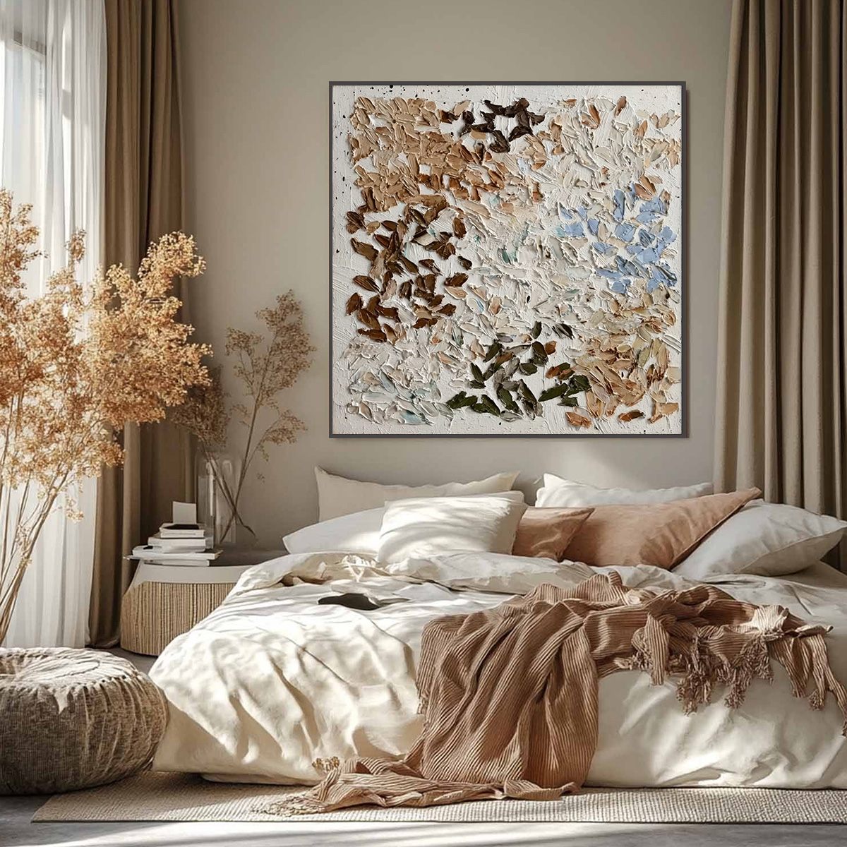 EARTH'S MOSAIC: Textured Wabi Sabi Abstract Impasto Painting