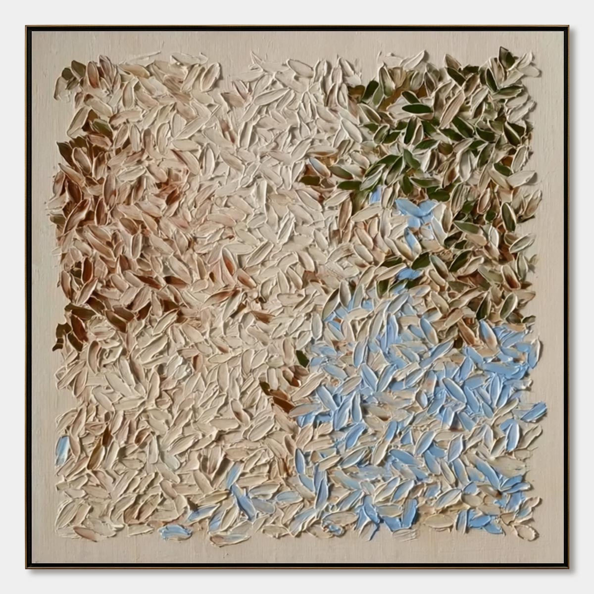 EARTH'S MOSAIC: Textured Wabi Sabi Abstract Landscape Oil Painting