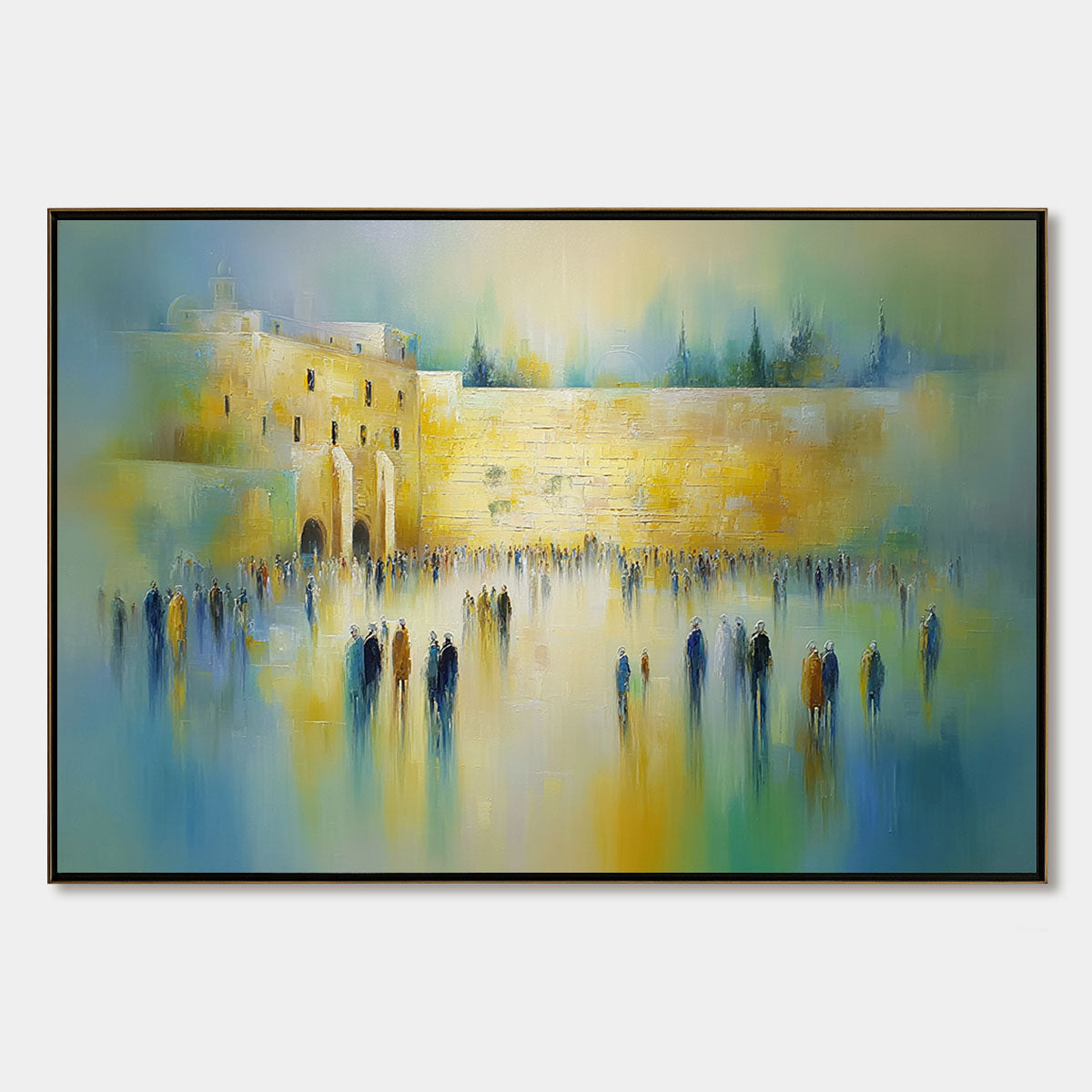 ECHOES OF ETERNITY: Abstract Figurative Cityscape Oil Painting