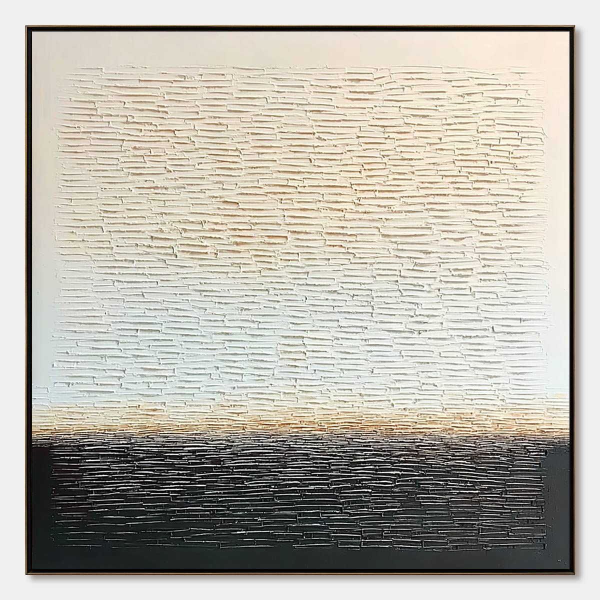 ECHOES OF STILLNESS: Large Square Textured Minimalist Abstract Painting