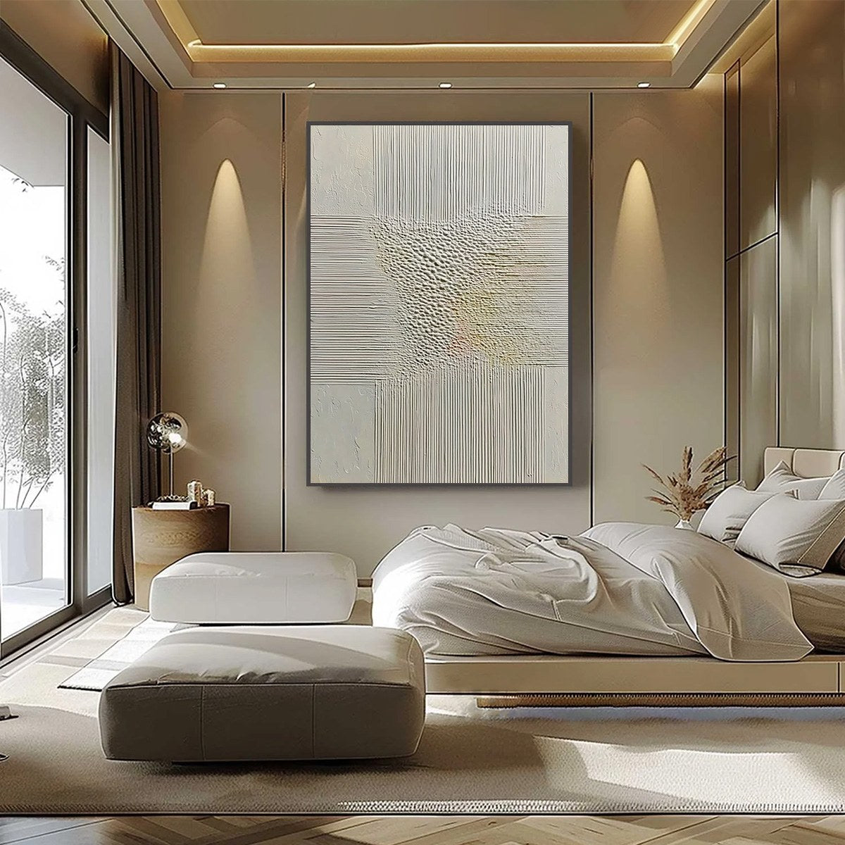 ECHOES OF STILLNESS: Vertical Wabi Sabi Textured Abstract Wall Art