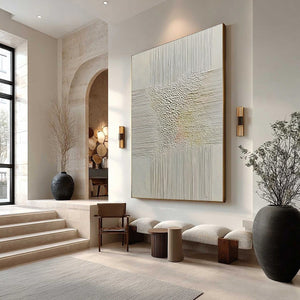 ECHOES OF STILLNESS: Vertical Wabi Sabi Textured Abstract Wall Art