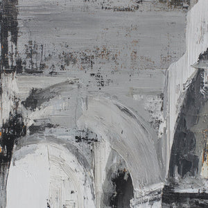 ECHOES OF THE ARCADE: Monochrome Abstract Architectural Painting