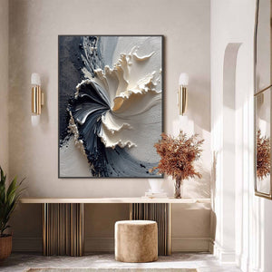 ECLIPSE IN BLOOM: Textured Wabi Sabi Abstract Floral Painting