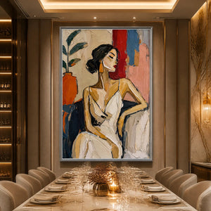 ELEGANT FLAME: Elegant Woman Figurative Painting