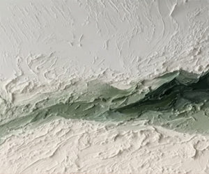 EMERALD RIDGE: Heavily Textured Wabi Sabi Abstract Landscape Painting