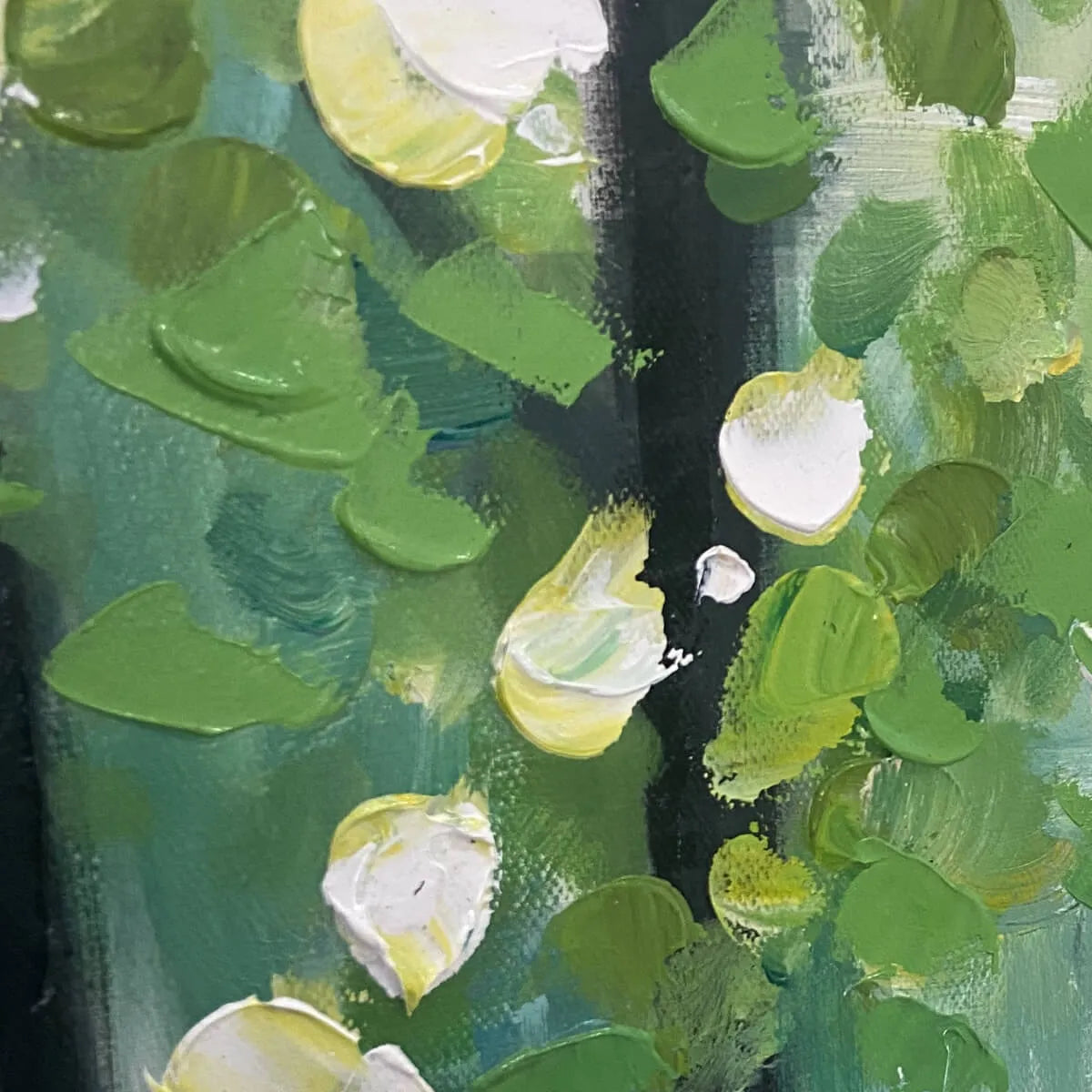 EMERALD GROVE: Forest Trees Nature Oil Painting