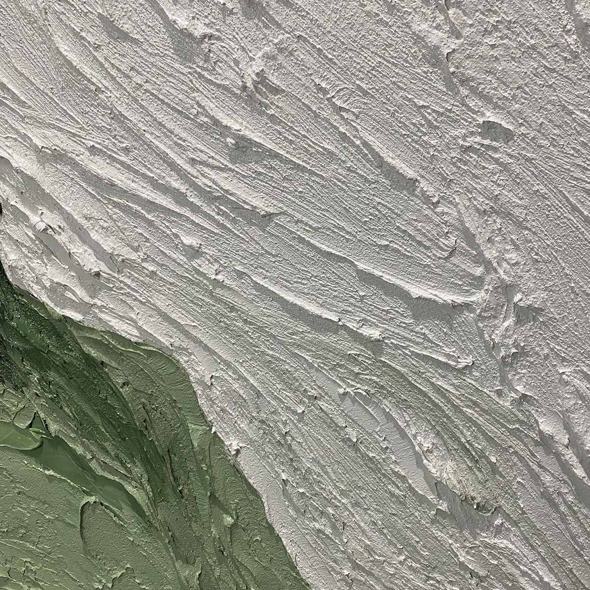 EMERALD FLOW: Textured Abstract Green and White Oil Painting