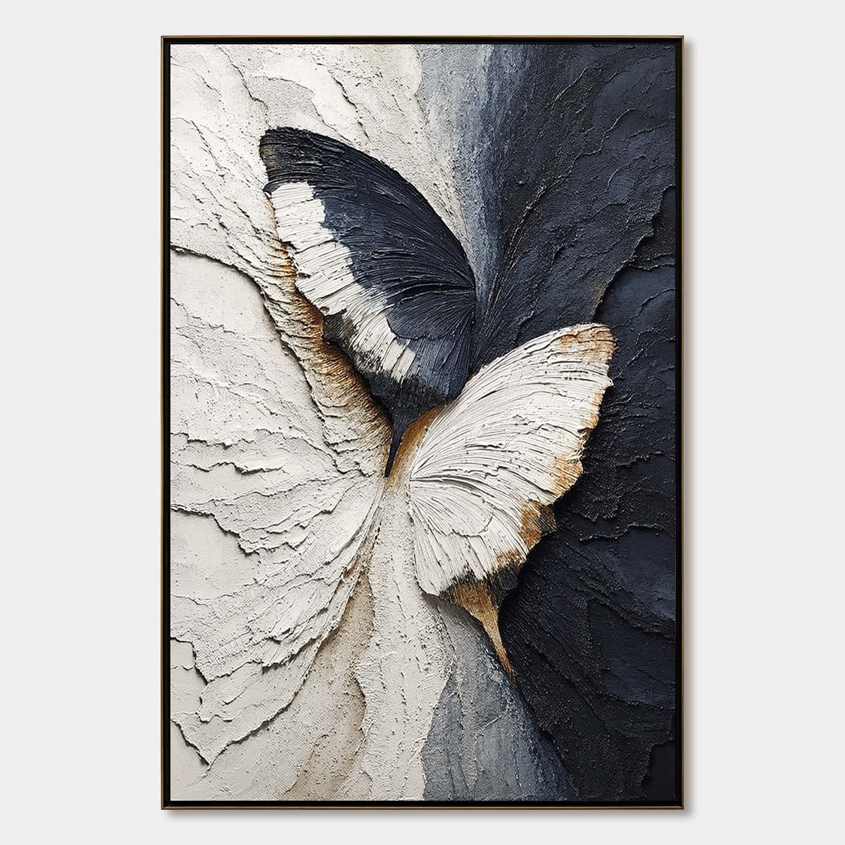 EMERGENCE: Textured Wabi Sabi Butterfly Impasto Wall Art