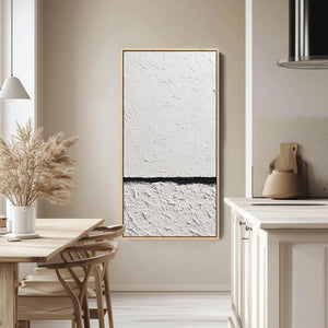 EQUILIBRIUM: Textured Black and White Minimalist Painting