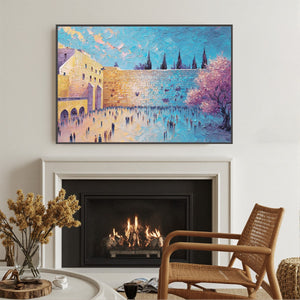 ETERNAL PRAYER: Textured Impasto Painting of Jerusalem's Western Wall