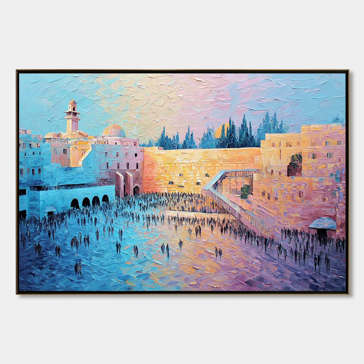 ETERNAL PRAYER: Textured Impasto Painting of Jerusalem's Western Wall