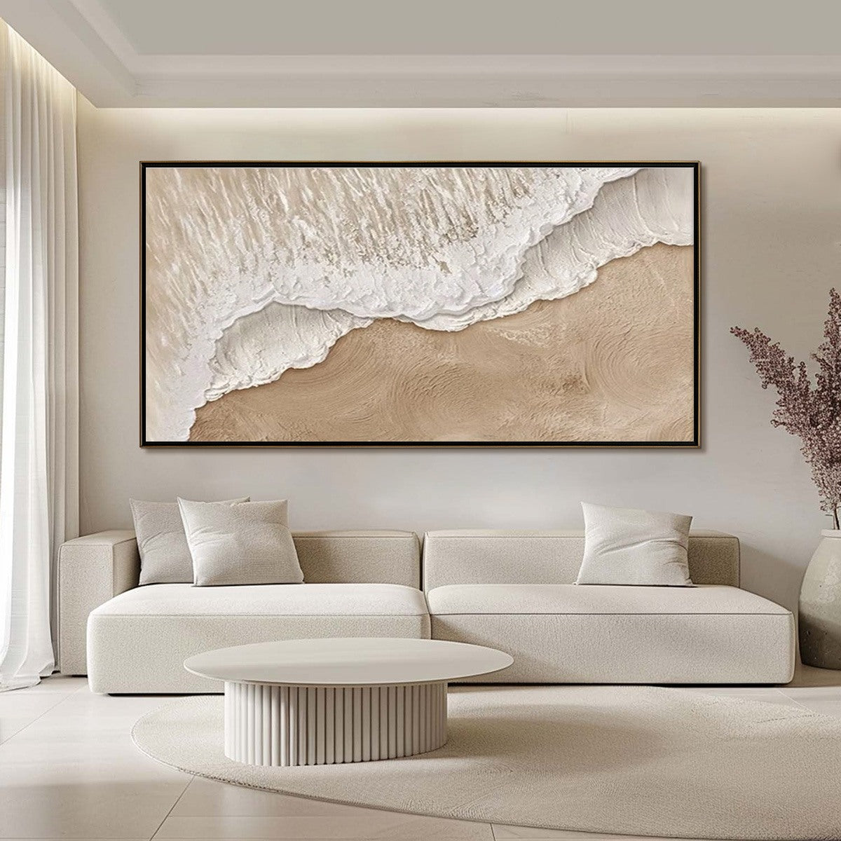 ETERNAL TIDE: Textured Wabi Sabi Beach & Sea Painting