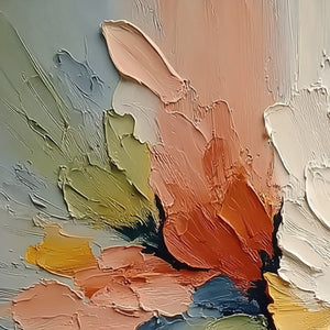 ETHEREAL BLOOM: Textured Impasto Abstract Floral Painting