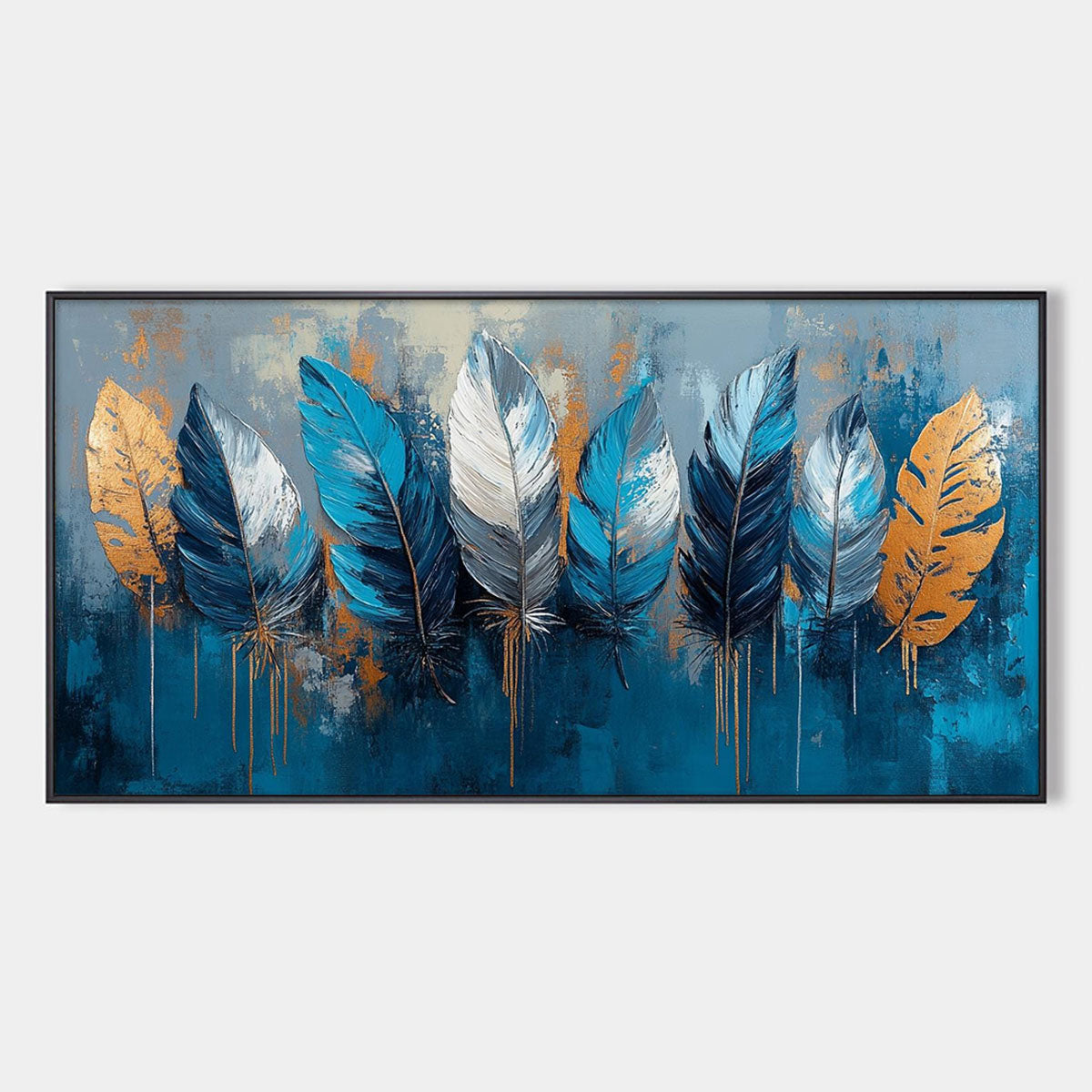 Ethereal Feathers: Original Textured Still Life Oil Painting - Feather Wall Art